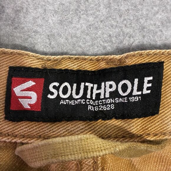 Southpole Jeans Mens 38x32 Brown Denim Pants Straight Fit Carpenter Style - Picture 5 of 8